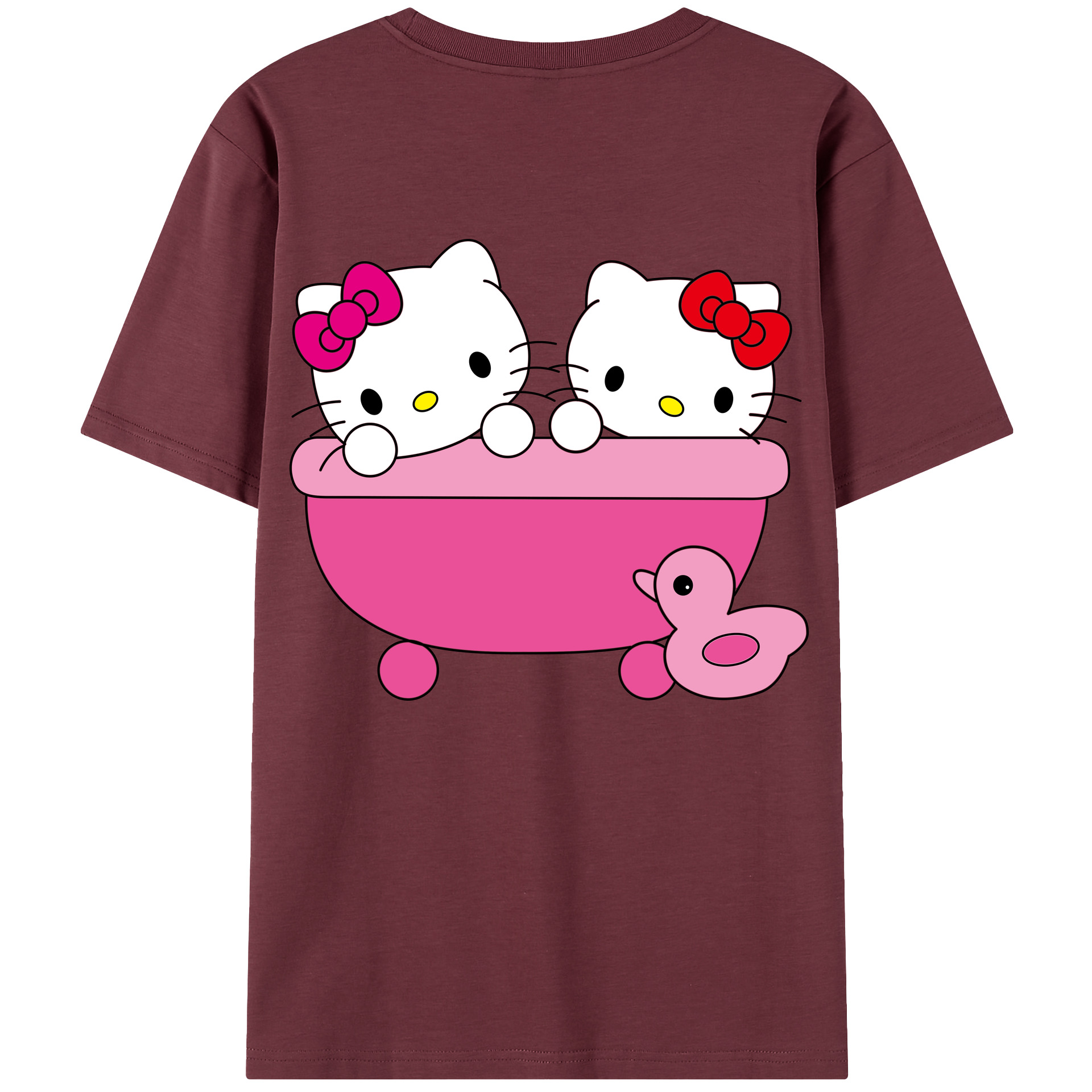 （画像用） Hello Kitty ハローキティ 綿100％半袖Tシャツ（背面プリント）